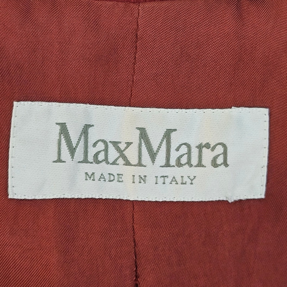 Max Mara Red Wool Fall Winter Blazer Jacket Elbow Patches Women's 8 | FLAW - Picture 11 of 16